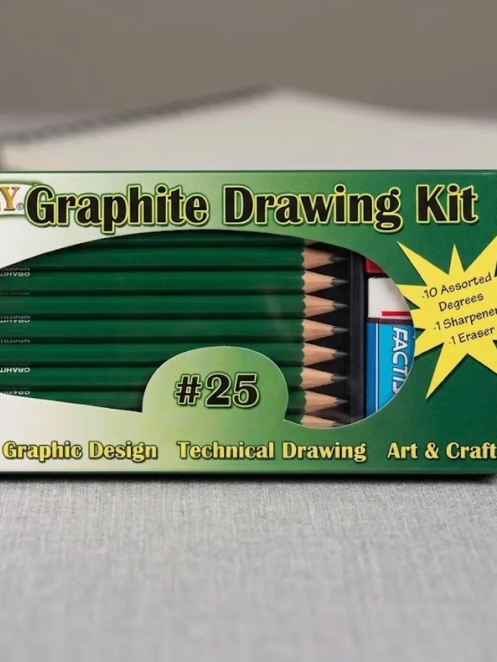 General's Kimberly #25 Graphite Drawing Kit 10 Pencil Assortment Eraser Sharpene